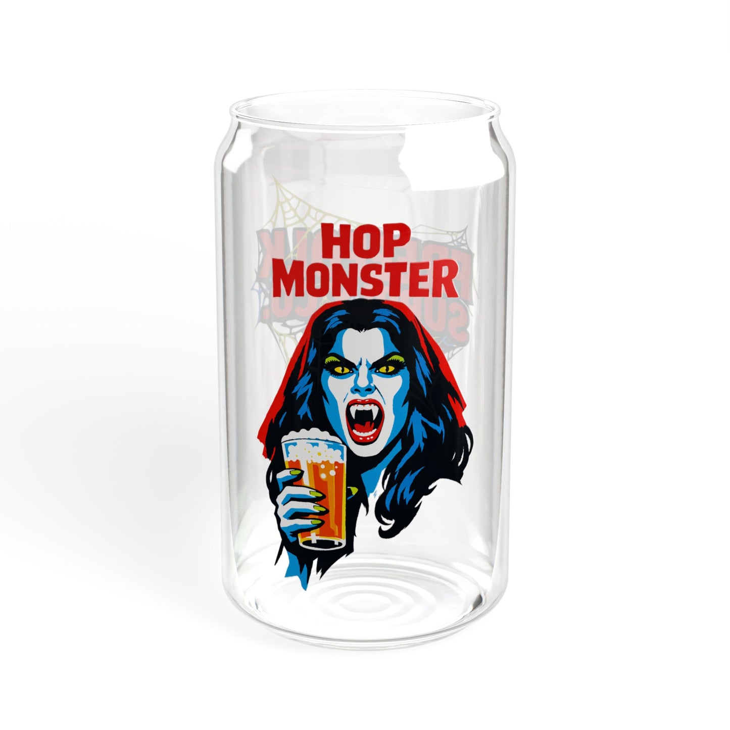 "Hop Monster Vampire Bride" - 16oz Retro Horror Can Glass