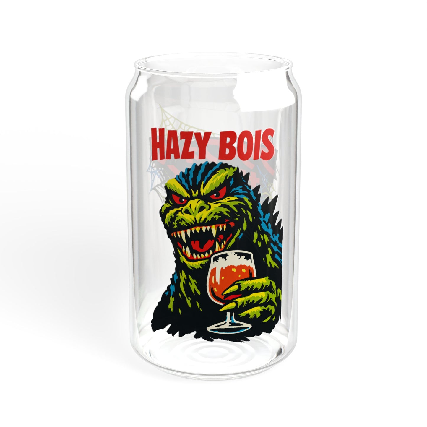 "Hazy Bois Gojira" - 16oz Retro Horror Can Glass
