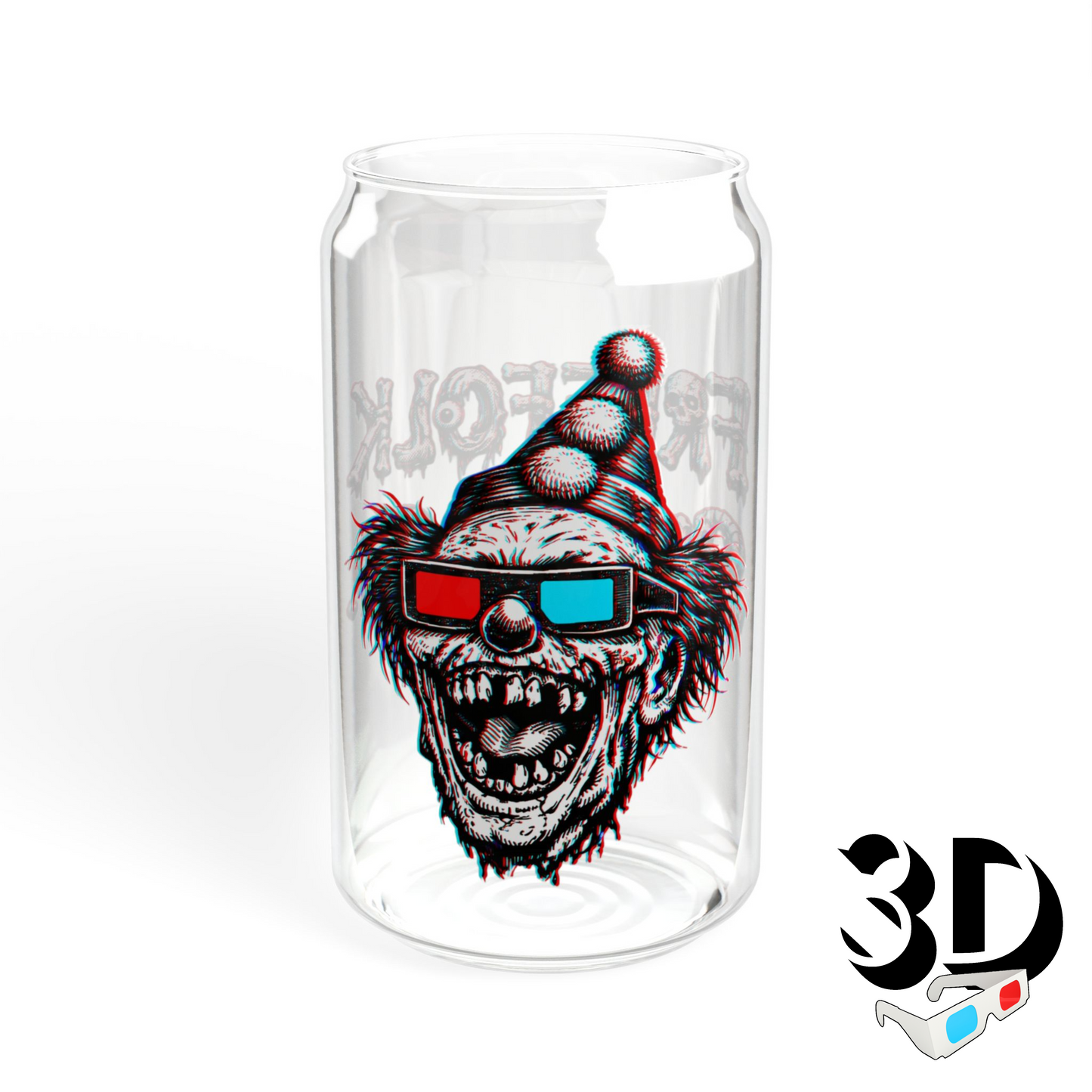 "Clowning Around" - 16oz 3D Zombie Can Glass