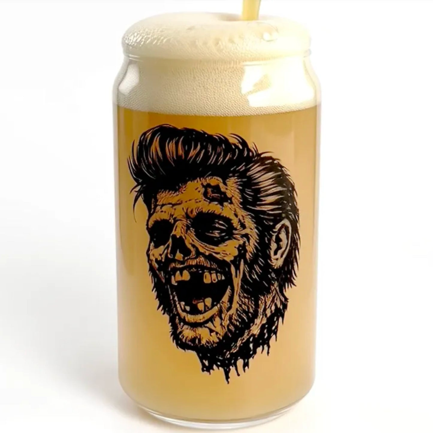 "The King" - 16oz Zombie Can Glass